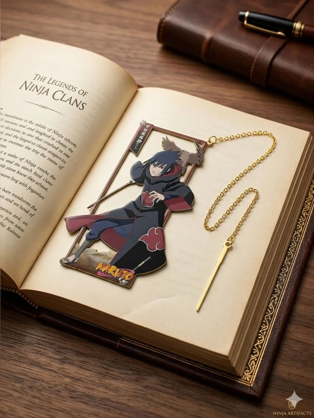 Naruto Sasuke Uchiha Metal Bookmark | Akatsuki Anime Collectible